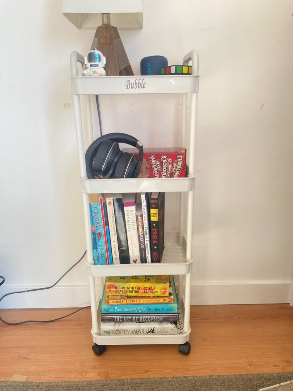 White 4 Tier Rolling Storage Cart